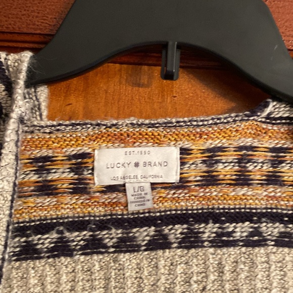 Lucky Brand Large Tribal Sweater W22 L30 - Picture 2 of 10